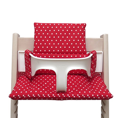Blausberg Baby High Chair Cushion for Tripp Trapp - Red with Stars (coated)