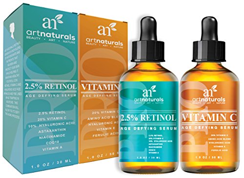 ArtNaturals Vitamin C und Retinol Serum – Anti Aging Set – je 30 ml - 2