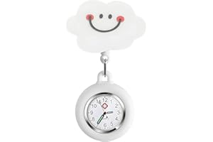 Begonia Niedliche Schwesternuhr Krankenschwester Uhr Süß Krankenschwesteruhr Tragbar Einziehbar Taschenuhr mit Leuchtend PflegeuhrSilikon Hängeuhr für Krankenschwester Mädchen