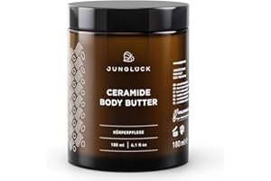 ‎JUNGLÜCK JUNGLÜCK Ceramide Body Butter - Vegan | Nährende Körperpflege schützt trockene, empfindliche und zu Neurodermitis neigende Haut - duftneutrale Body Butter mit 5 Ceramiden und BIO Mangobutter