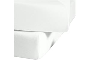 Fleuresse Jenny C Prześcieradło z Gumką, Dżersej, Białe, 120x200cm