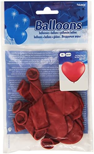 FolatRed Color Heart Shaped Balloons For Party - 12In / 30cm - 8 pieces