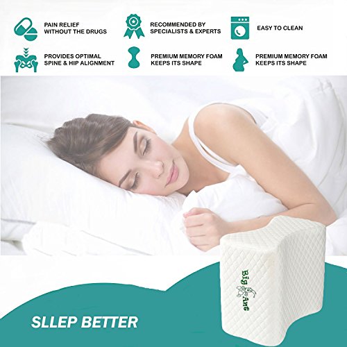 Orthopädisches Kniekissen für Ischiasentlastung – Bestes für unteres hinteres, Bein und Knie Schmerz- Gedächtnis-Schaum-Keil-Kontur-Bein-Kissen mit entfernbarer Abdeckung - 5