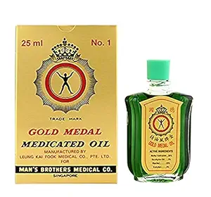 Gold Medal Man's brother Medicated oil 25ml Fresh one (Pack of 1)