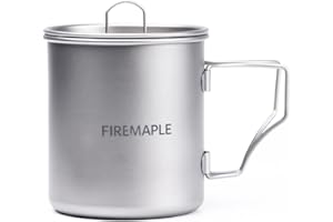 Fire-Maple 600ml Tasse de Camping en Titane avec Couvercle Portable Ultraléger Cafetière pour Randonnée Pique-Nique Voyage et Trekking en Plein Air