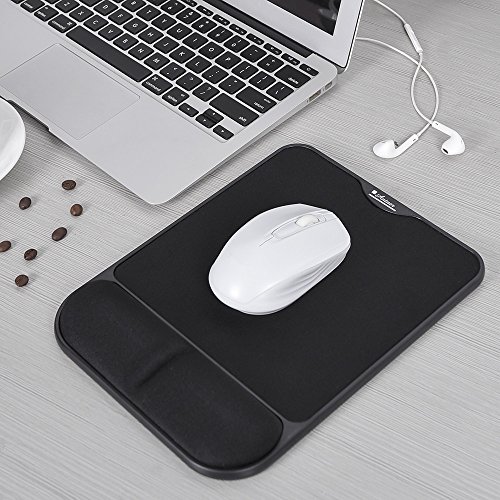 Antner Ergonomische Design Mauspad mit Gedächtnis Schaum Handgelenk Auflage Anti-Rutsch,schwarz - 5