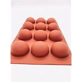 Siliko World Yarım K&uuml;re 12'li Silikon Kek Pasta Buz Kalıbı &Uuml;r&uuml;n 4,5Cm, Kahverengi