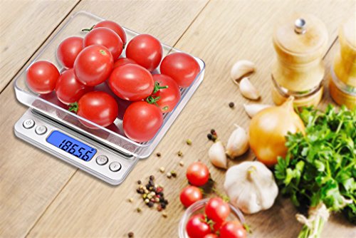 Digitale Küchenwaage IDAODAN 500*0.01g Mini Taschenwaage Electronische Professionelle Waage Feinwaage mit Beleuchteter LCD-Anzeige Silber - 7