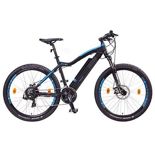 NCM Moscow 27,5 Zoll Elektrofahrrad Mountainbike,E-MTB E-Bike,Pedelec, 36V 250W Bafang Motor, 36V 13Ah designer Rahmen Akku,matt schwarz,hell blau - 2