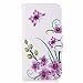 Produktbild LEMORRY Samsung Galaxy A5 (2017) Hülle Tasche Ledertasche Flip Beutel Haut Slim Bumper Schutz Magnetisch Schließung Stehening Soft SchutzHülle Weich Silikon Cover Schale für Galaxy A5 (2017), Orchidee
