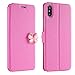 Produktbild iPhone XS Max Hülle (6.5 Zoll), TPulling Leder Dünne Mappen Karten Magnetische Kasten Schmetterling Bogen Glitzer Fall Abdeckung Handytasche für iPhone XS Max 6.5 Zoll (Pink)