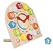 Lelin Children Kids Wood Wooden Learning 24 Hour Clock Creative Education Toy