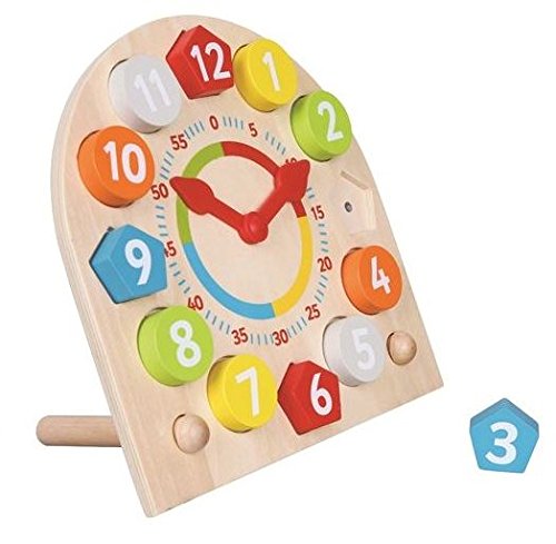Lelin Children Kids Wood Wooden Learning 24 Hour Clock Creative Education Toy