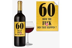 Close to the Bone Funny 60th Birthday 60 Today Wine Bottle Label Rude Gift For Men Women #1055
