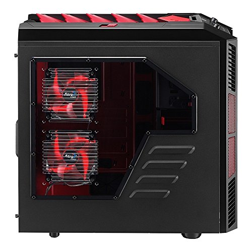 Aerocool Xpredator X3 Devil Red EDI. Midi-Tower Gaming-Gehäuse (Micro-ATX, 3X 5,25 Externe/interne, 1x 3,5 Externe, 2X USB 3.0) schwarz/rot