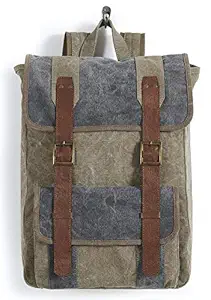 Mona B - Brown 100% Cotton Canvas Back Pack for Offices Schools and Colleges with One Outside Pocket and Stylish Design for Men and Women