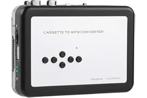 Goshyda Convertisseur de Cassette en MP3, convertisseur de Cassette Portable en MP3, Lecteur Flash USB, Lecteur de Musique Audio avec écouteurs, Plug and Play