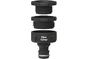 Fiskars Kranadapter, För Kranar, Ø 21 mm (G1/2"), Ø 26,5 mm (G3/4") | Ø 33,3 mm (G1"), FiberComp, MULTI, Universalstorlek, 30 g, Svart/Grå, 1027056