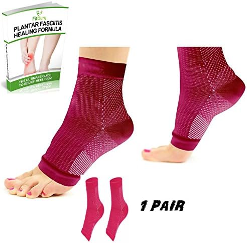 Plantar Fasciitis Socks &amp; FREE eBook, (2 Pairs &amp; 1 Pair of Compression Socks Available) Foot Care Compression Sleeve For Men &amp; Women, Ultimate Arch Support Sleeves For Your Aching Heels, Better than Night Splint, Ideal Gift For Runners, Teachers &amp; Dancers, Eases Swelling &amp; Heel Spurs, Increases Circulation and Relieve Pain Fast (Pink (1 Pair), L/XL (UK 7-11 / EU 41-45))