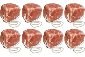Darlies Organic Pink Himalayan Rock Salt Lick with Rope - 1KG 3KG 5KG Small Medium Large - Horse Livestock Licking Salt Supplement Treat (8, 1KG SMALL)