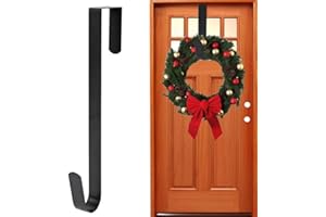 Yiduohua Christmas Wreath Hanger,Wreath Hanger for Front Door,30 cm(11.8 Inches Length) Metal Wreath Hanger, Door Wreath Hook for Christmas Home Office Wall Wedding Wreaths or Decorations (Black)