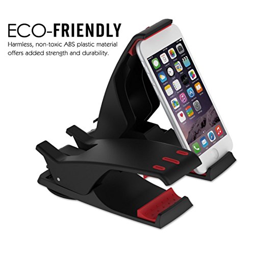 Reusious Supporto per auto universale - Portablocco per parabrezza in stile ippopotamo per smartphone iPhone 7 Plus / 6s Plus / 6, Galaxy Note 8 / S8 / S8 Plus e dispositivi GPS Garmin Nuvi, TomTom VIA GO, NERO