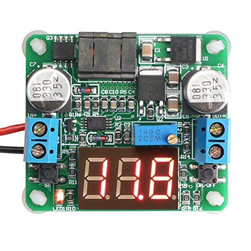 DROK® DC 12V Buck Aufwärtswandler Einstellbare Spannungskonstant Step Up Step Down Converter Voltmeter Spannungsregler Red LED-Displays