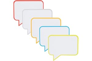 2DOBOARD Pense-bêtes magnétiques réinscriptible ballon de texte A6 Format - 15 x 13 cm - 5 Couleurs - Aimants de bulle pour tableau magnétique et tableau blanc