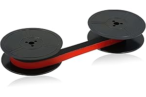 peaceking Nastro di Ricambio per Macchina da Scrivere, Doppia Bobina di Nastro per Macchina da Scrivere da 3 Metri Compatibile con Olivetti, Realizzato in Tessuto di Nylon 66 (Nero + Rosso)