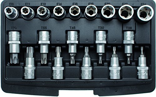 Kraftmann 95100 1/2″ Torx Steckschlüsselsatz Innen Außen Nuss Set 19 teilig Werkzeug Satz - 2