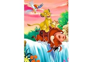 BETTER SELECTION Kit De Pintura De Diamante Completo 5D, Kit De Pintura De Diamante De Rey León Y Estornino En Cascada Kits De Arte De Diamantes Para Adultos Con Diamantes Bordado Por Números 30X40 cm