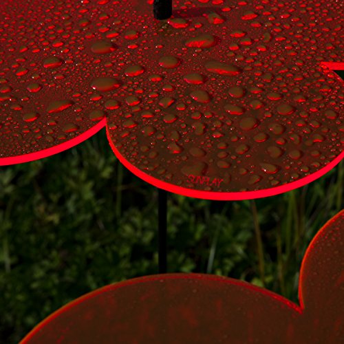 SUNPLAY „Sonnenfänger Blumen“ in ROT, 3 Stück je 20 cm Durchmesser im Set + 70 cm Schwingstäbe - 5