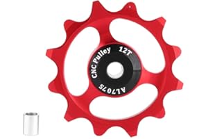 Dilwe Puleggia Bici, Ruota Guida Posteriore Bici 12T Puleggia con adattatori per Mountain Bike 9/10/11 Speed