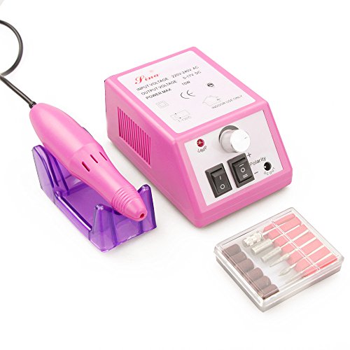 Flylink Professional 10W ZS-303 Electric Nail Drill Electric File Acrylics Salon Equipment for Both Pedicure and Manicure (Pink)