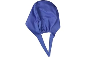 PRETYZOOM Scrub Cap Adjustable Unisex Medical Doctor Cap Nurse Bouffant Turban Cap Hospital Working Hat for Ponytail and Free Reusable Sky-Blue