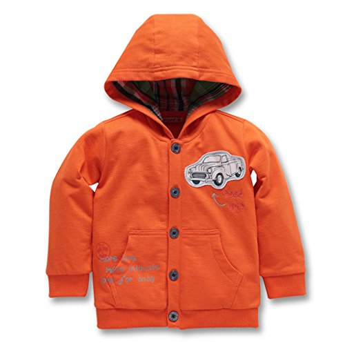 Dantiya Baby Boys' Toddler Car Pattern Fleece Active Hoodie Orange 4T