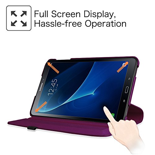 Fintie Samsung Galaxy Tab A 10.1 Hülle – 360° Drehbarer Stand Smart Cover Case Schutzhülle Tasche Etui mit Ständerfunktion Auto Schlaf / Wach Funktion für Samsung Galaxy Tab A 10,1 Zoll T580N / T585N Tablet (2016 Version), Lila - 7