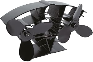 VALIANT FUN Valiant Whirlwind Stove Fan - Warm Air Circulating Heat Powered Log Burner Fan, Black