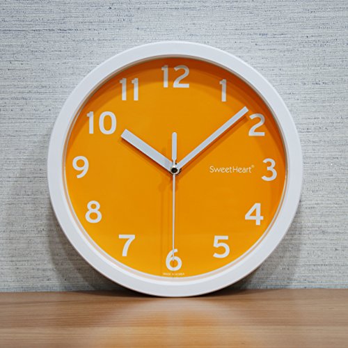 Decowall DSH-S22OR Nicht Tickende Stille Wanduhr Modern für Wohnzimmer Küche Büro (Orange, 22.5cm) - 5
