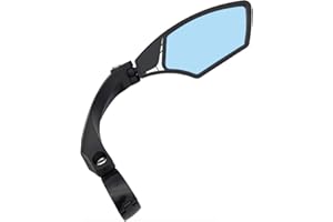 Hafny NEW Handlebar Bike Mirror, HD,Blast-resistant, E-bike Mirror, Glass Lens, HF-MR095 (Anti-glare Blue Right)
