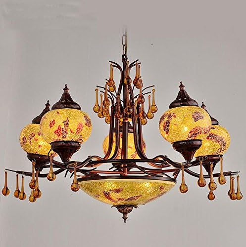 Y&amp;M Bohemian retro living room lamp bedroom lamp double staircase Southeast Asian villa big chandelier , 60w
