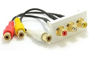 KENABLE Prêt Fabriqúe Plaque Murale Module 3X RCA Cinch Vidéo l'audio Panneau Montage 15 cm [3 Phono Composite Video/Audio]