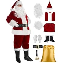 Weihnachtsmann Kostüm Set Mit Bart, Mütze Und Brille – Komplett-Outfit Für Die Weihnachtsfeier