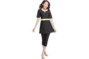 CaptainSwim Frauen Muslimischen Badeanzug Kurze Ärmel Islamischen Burkini Bescheidenen Dame Bademode