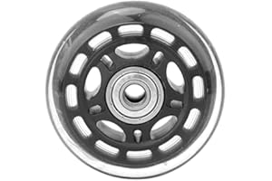 3 inch swivel castor with 608ZZ bearings, 76 x 24 x 8 mm, silent black transparent PU wheel, replacement for luggage trolley, skates, furniture, workbench, trolley