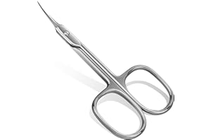 CGBE Cuticle Scissors with Curved Tip, Stainless Steel Cuticle Scissors Extra Fine, Super Sharp Small Pointed Beauty Cuticle Cutter for Trimming Cuticles, Eyebrows, Eyelashes and Dry Skin