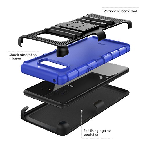 MoKo Funda Samsung Galaxy Note 8 - Holster Funda con Soporte y Girable Clip  Heavy Duty  Robusto Resistente a la ca  da Funda Case para Samsung Galaxy Note 8  2017   Azul