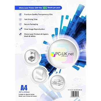 50 x A4 INKJET CLEAR PRINTER ACETATE FILM OHP SHEETS: Amazon.co.uk ...