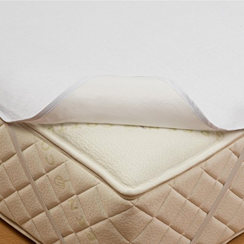 mybeene wasserdichter Matratzenschoner in verschiedenen Größen mit 4 Eckgummis | Frottee | atmungsaktiv | trocknergeeignet | geräuschlos | Matratzen-Auflage | Schonbezug | Inkontinenz | Frottee Oberseite | weiß - 3