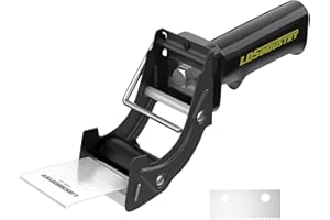 Rapid-Replace Packing Tape Dispenser Gun with Extra Blade by LDS Industry, 2 in (50mm) Lightweight Ergonomic Industrial Heavy Handheld Duty Tape Cutter for Carton, Packaging and Box Sealing, Black